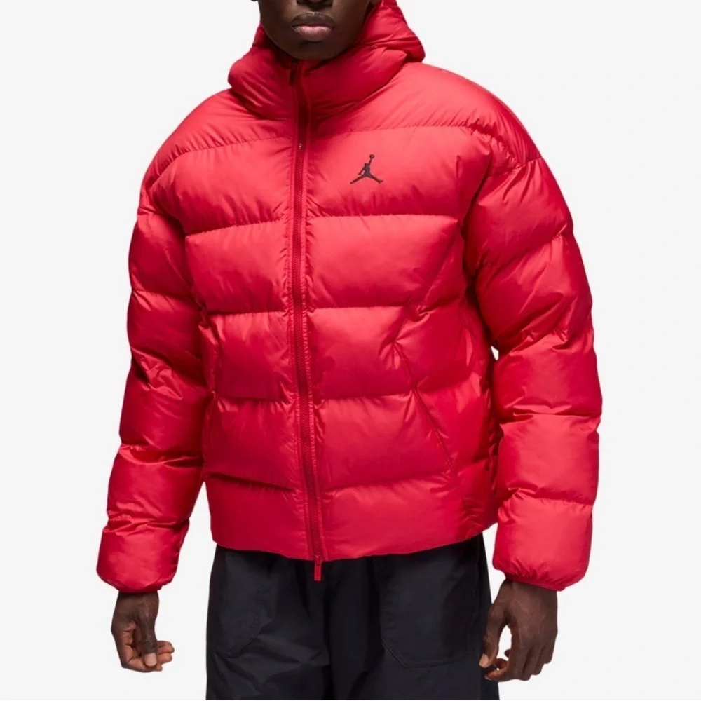 Nike Air Jordan Brooklyn Therma-FIT Red Puffer Jacket Men Size S